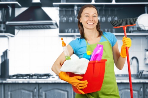Local cleaning team preparing a Pimlico property after renovation work