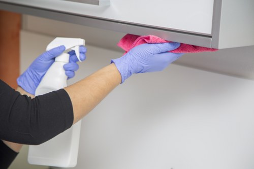 Local commercial cleaners working in a Pimlico business property